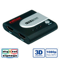 Splitter 2 salidas 1 entrada HDMI. Aceptar hasta 10 metros de cable. No necesita alimentación externa.