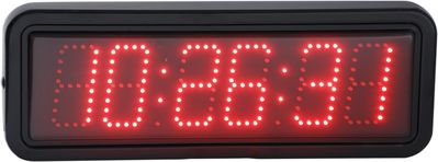 Reloj Digital Led  6 digitos Caja 900X288X45 mm Dígito 200 mm Color Rojo o Amarillo  Programación LAN WWW Alimentación PoE