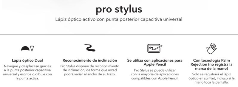 Pro stylus para Ipad - Lápiz óptico activo con punta posterior capacitiva  universal - CAMPUSPDI - Tecnologia e innovación para la formación