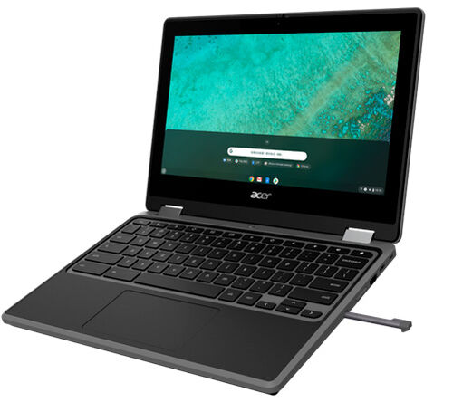 Acer Chromebook Spin R753TN 4Gb DDR4 32Gb eMMC Pantalla táctil 11,6”  Antimicrobial, 360º, Intel® Celeron QuadCore N5100, Dual Acer HD Camera,  Lápiz USI, Military-Grade Durability, Wi-fi 6, Bluetooth® 5.1, 2xUSB-C P/N  NX.AZGEB.003 