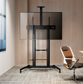 Soporte Móvil CON MANIVELA, BANDEJA Y SOPORTE CAM 100KG., 60-100, NEGRO // FT100TE-123